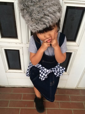 「フリンジ」｜「アイテム（オールインワン・サロペット）」を使った、ゆあときどきのあさん（キッズ・90cm）の秋コーディネート