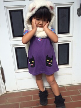 「スキップランド（スキップランド）のアイテム（帽子）」を使った、ゆあときどきのあさん（キッズ・80cm）の秋コーディネート