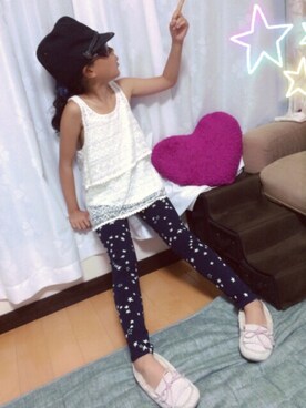 「RAY CASSIN（レイカズン）のアイテム（キャップ）」を使った、ananさん（キッズ・132cm）の夏コーディネート