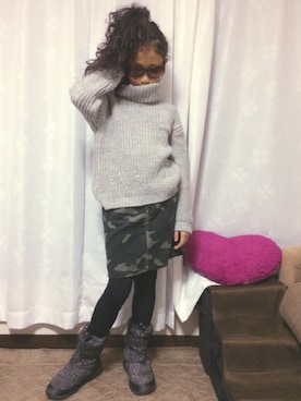 「アイテム（ブーツ）」を使った、ananさん（キッズ・135cm）の秋コーディネート