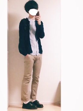 「STUDIOUS（ステュディオス）のアイテム（チノパンツ）」を使った、とっしーさん（メンズ・184cm）の秋コーディネート