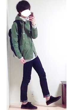 「HARE（ハレ）のアイテム（スウェット）」を使った、とっしーさん（メンズ・184cm）の秋コーディネート