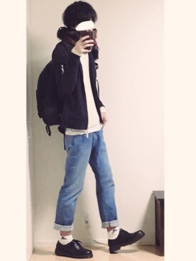 「DETAILS（ディテールズ）のアイテム」を使った、とっしーさん（メンズ・184cm）の冬コーディネート