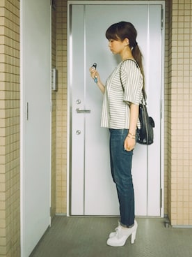 「45R」｜「アイテム（ブーティ）」を使った、うららさん（レディース・156cm）の夏コーディネート