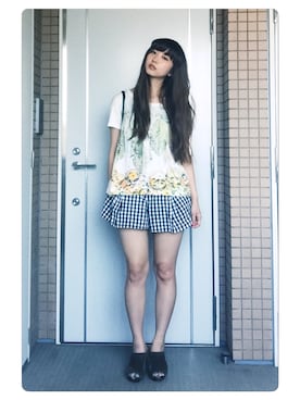 「LOIS CRAYON（ロイスクレヨン）のアイテム（パンツ）」を使った、うららさん（レディース・156cm）の夏コーディネート