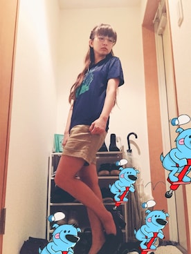 「LOIS CRAYON（ロイスクレヨン）のアイテム（パンツ）」を使った、うららさん（レディース・156cm）の夏コーディネート