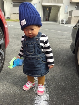 「アイテム（おもちゃ、グリーン系）」を使った、emi_yu_aさん（キッズ・80cm）の秋コーディネート