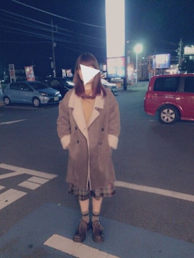 「B.L.U.E（ビーエルユーイー）のアイテム（スカート）」を使った、NIKOさん（レディース・156cm）の冬コーディネート