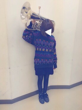 「アイテム（音楽/本・雑誌、シルバー系）」を使った、NIKOさん（レディース・156cm）の冬コーディネート