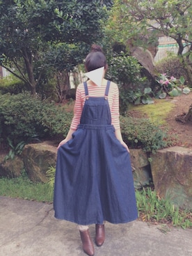 「花見」｜「アイテム（ブーティ）」を使った、NIKOさん（レディース・156cm）の春コーディネート