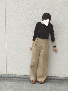 「Kastane」｜「アイテム（モカシン/デッキシューズ）」を使った、NIKOさん（レディース・156cm）の秋コーディネート