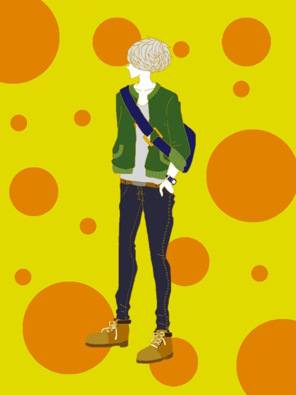 「デニム、マッシュ、イラスト、イラストコーデ」｜「Timberlandの【定番】ティンバーランド アイコン　シックスインチ　プレミアムブーツ（ブーツ、ベージュ系）」を使った、らむさん（レディース・175cm）の夏コーディネートの1枚目の写真