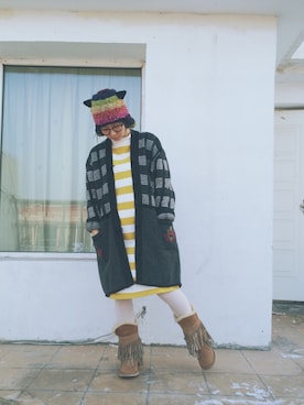 「Koolaburra（クーラブラ）のアイテム」を使った、婧さん（レディース・163cm）の冬コーディネート