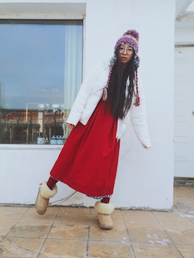 「Peter Jensen（ピーターイェンセン）のアイテム」を使った、婧さん（レディース・163cm）の冬コーディネート