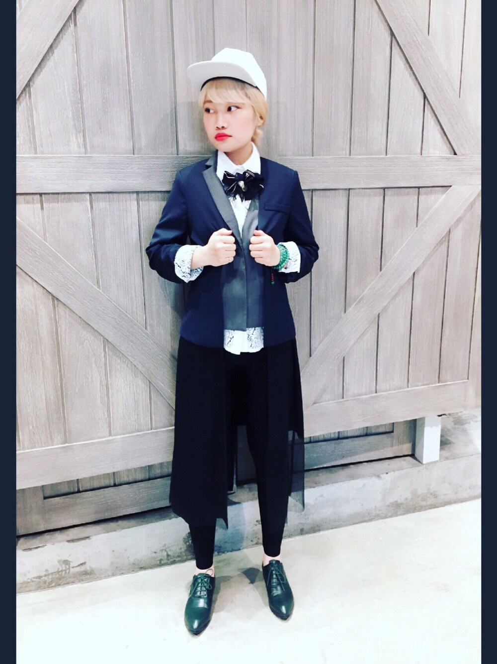 「VANS、Marjorie、逢甲」｜「VANSのアイテム（キャップ、ホワイト系）」を使った、Yuyuさん（レディース・158cm）の春コーディネートの1枚目の写真