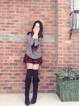 「cache cache（カシュ カシュ）のアイテム（スカート）」を使った、璇儿さん（レディース・162cm）の冬コーディネート