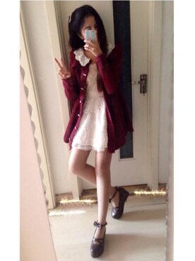 「LIZ LISA（リズリサ）のアイテム（ピーコート）」を使った、璇儿さん（レディース・162cm）の冬コーディネート