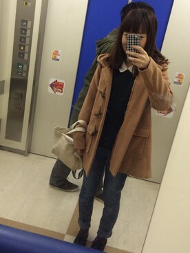 「NOMINE（ノミネ）のアイテム（ダッフルコート）」を使った、とくみゆさん（レディース・158cm）の春コーディネート