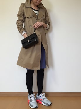 「CHANEL（シャネル）のアイテム（ハンドバッグ、ブラック系）」を使った、きょんさん（レディース・155cm）の秋コーディネート