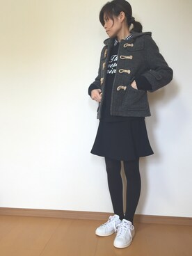 「MAISON DE REEFUR（メゾンドリーファー）のコンパクトダッフルコート（ジャケット/アウター、グレー系）」を使った、きょんさん（レディース・155cm）の冬コーディネート