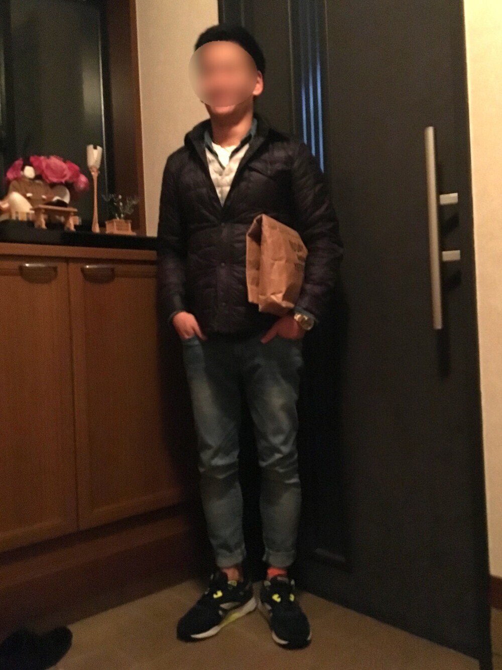 「LEON、Safari、Safari系、Ron Herman、SEA、denim」｜「FOREVER 21のアイテム（デニムパンツ、ブルー系）」を使った、mahaloさん（メンズ・162cm）の冬コーディネートの1枚目の写真