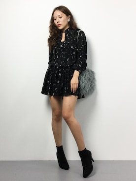 「ボウタイ」｜黒田デビーさん（レディース・165cm）の秋コーディネート