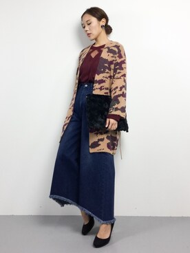 「coca（coca）（コカ）のアイテム（クラッチバッグ）」を使った、黒田デビーさん（レディース・165cm）の冬コーディネート