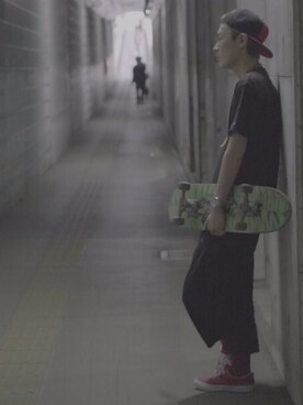 「HBA（フードバイエアー）のアイテム（帽子）」を使った、AKさん（メンズ・174cm）の夏コーディネート