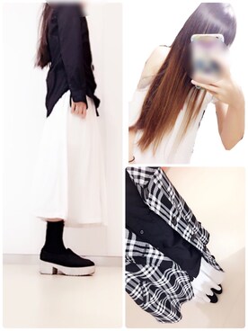「GLACIER（グラシア）のアイテム（その他アウター）」を使った、埜杏さん（レディース・162cm）の秋コーディネート