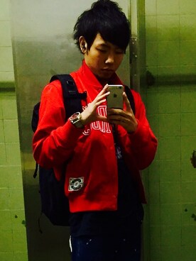 「SWAGGER（スワッガー）のアイテム（スタジャン）」を使った、MusTさん（メンズ・168cm）の秋コーディネート