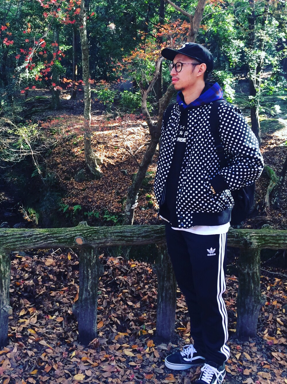 「Supreme のアイテム（キャップ、ブラック系）」を使った、Mr_kuoxxさん（メンズ・170cm）の冬コーディネートの1枚目の写真