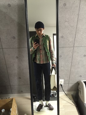 「RRL（ダブル アール エル）のアイテム（その他トップス）」を使った、Toshio Matsushitaさん（メンズ・176cm）の秋コーディネート