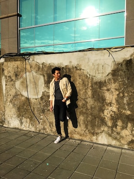 「TOPMAN（トップマン）のアイテム（デニムジャケット）」を使った、Wさん（メンズ・174cm）の秋コーディネート