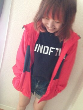 「Tシャツ×デニム」｜「アイテム（ナイロンジャケット）」を使った、▲miiipppiiiさん（レディース・153cm）の夏コーディネート