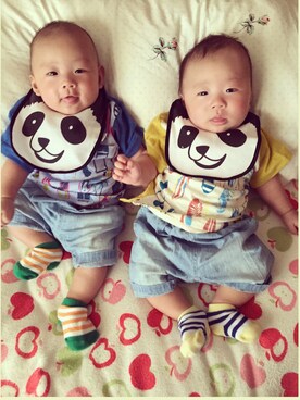 「アイテム（ママ＆ベビー、グリーン系）」を使った、▲miiipppiiiさん（キッズ・60cm）の秋コーディネート