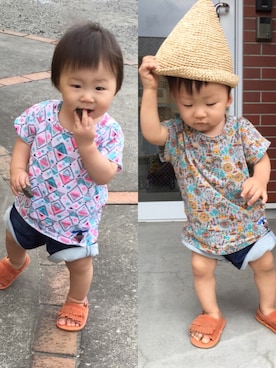 ▲miiipppiiiさん（キッズ・70cm）の夏コーディネート