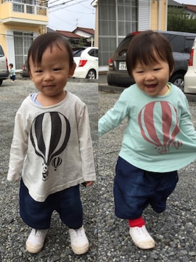 ▲miiipppiiiさん（キッズ・70cm）の秋コーディネート