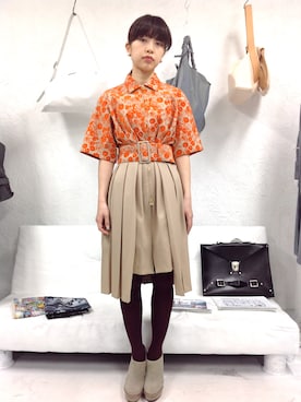 「アイテム（つなぎ/オールインワン、ベージュ系）」を使った、ringoさん（レディース・160cm）の春コーディネート