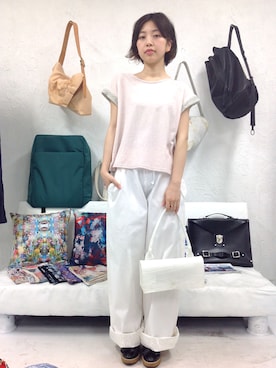 「Kagari Yusuke（カガリユウスケ）のアイテム」を使った、ringoさん（レディース・160cm）の夏コーディネート