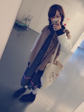「NICE CLAUP（ナイスクラップ）のアイテム（スタジャン）」を使った、マママさん（レディース・151cm）の冬コーディネート