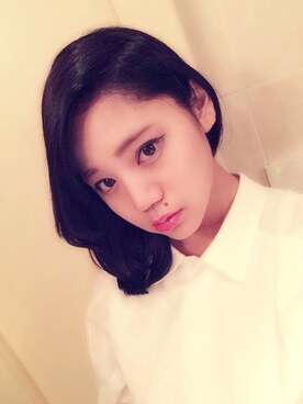 「BLACK HAIR
（その他、ブラック系）」を使った、pikopikomarinさん（レディース・162cm）の春コーディネート