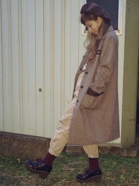 「レイカズン(Ray Cassin)」｜「アイテム（ハンチング/ベレー帽）」を使った、yuiさん（レディース・156cm）の冬コーディネート