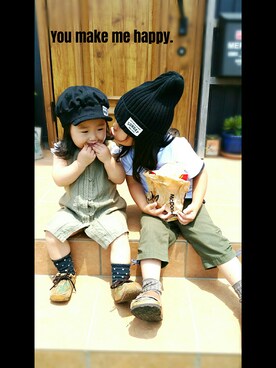 「putiton（プットイットオン）のアイテム」を使った、noacoさん（キッズ・100cm）の夏コーディネート