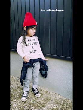 「グレーパンツ」｜noacoさん（キッズ・100cm）の春コーディネート