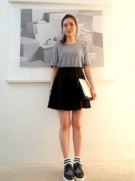 「McQ（マックキュー）のアイテム」を使った、FLONT STAFF さん（レディース・157cm）の夏コーディネート
