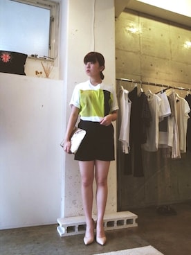 「McQ（マックキュー）のアイテム」を使った、FLONT STAFF さん（レディース・155cm）の夏コーディネート