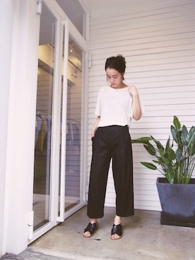 「 白」｜FLONT STAFF さん（レディース・158cm）の夏コーディネート