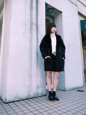 「MAISON KITSUNE」｜「アイテム（その他アウター）」を使った、FLONT STAFF さん（レディース・155cm）の秋コーディネート