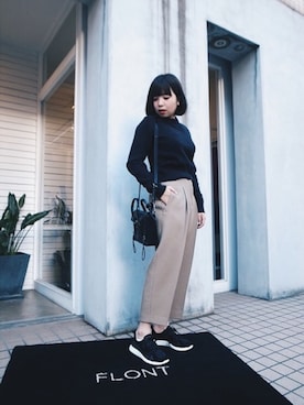 「ACNE（アクネ）のアイテム」を使った、FLONT STAFF さん（レディース・155cm）の秋コーディネート