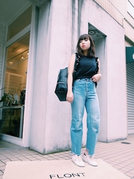 「VETEMENTS（ヴェトモン）のアイテム」を使った、FLONT STAFF さん（レディース・155cm）の春コーディネート